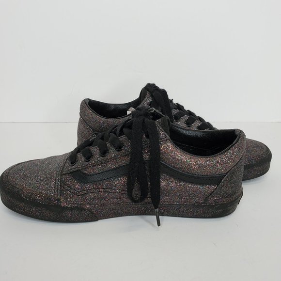 VANS Authentic Rainbow Glitter Black Sparkle Low Top Skate Shoes W 7.5/M 6 - Picture 7 of 11